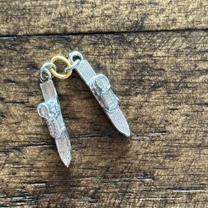 Sterling Downhill Ski Charm